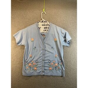 Allyson Whitmore Women's Petite Large  Embroidered Short Sleeve‎ Tee